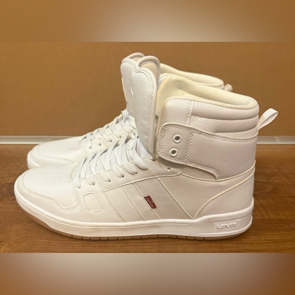 Levi's Men's Shoes 51066443W1-Pebbled-UL Sneakers High Top White/Gum NEW Size 13